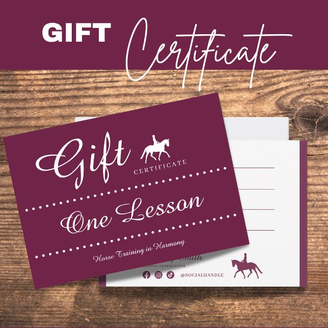 Horse Riding Gift Certificate Gift Card (Horse Riding Gift Certificate Gift Card)