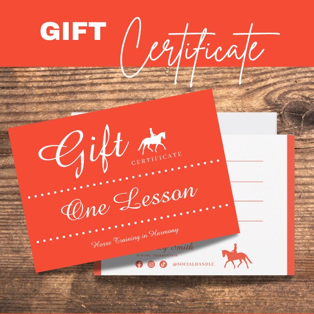 Horse Riding Gift Certificate Gift Card (Horse Riding Gift Certificate Gift Card)