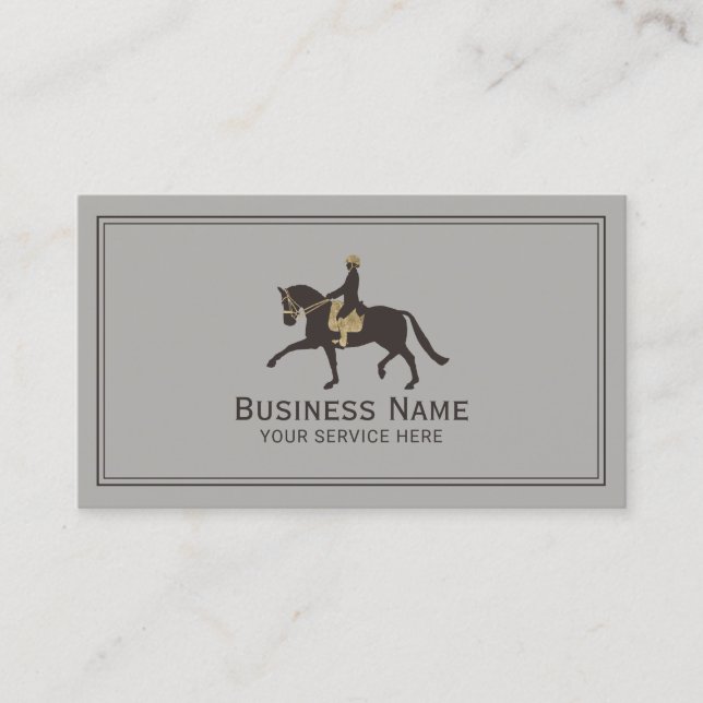 Horse Riding Gold Equestrian Professional Equine Business Card (Front)
