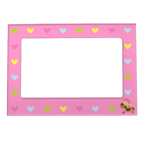 Horse Riding Hearts Magnetic Picture Frame