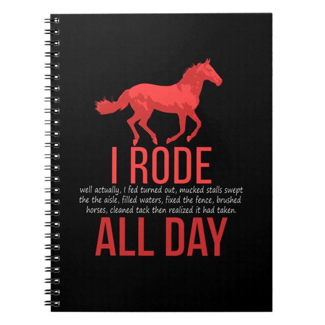 Horse Riding - Horse Ride Gift Notebook (Front)
