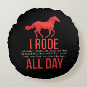 Horse Riding - Horse Ride Gift Round Pillow