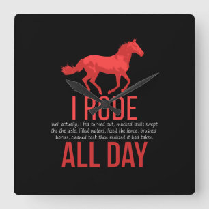 Horse Riding - Horse Ride Gift Square Wall Clock