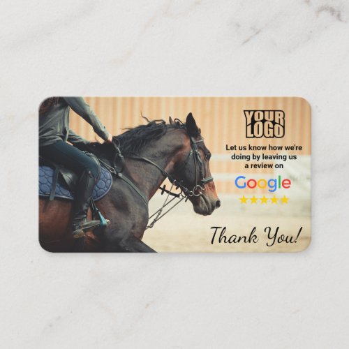 Horse riding Instructor Google Review Card