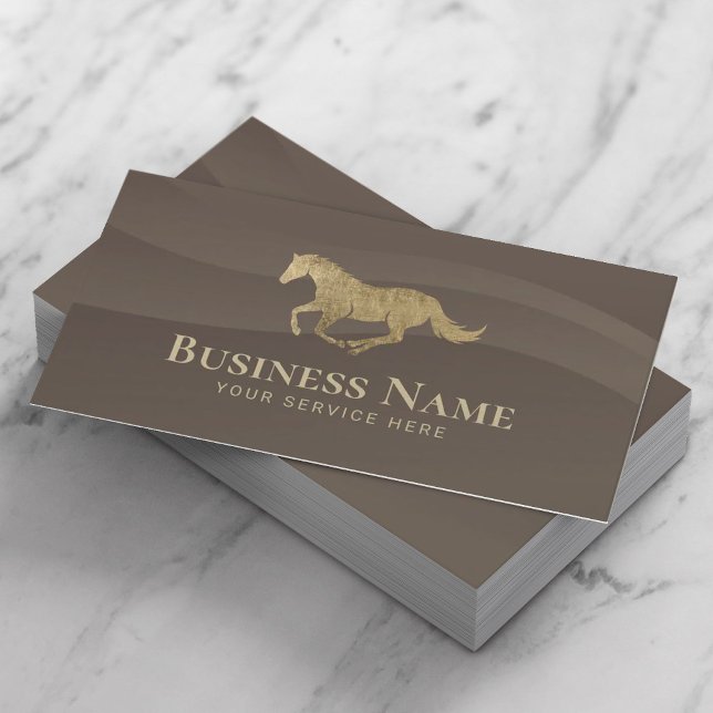 Horse Riding Instructor Pony Club Brown Equine Business Card (Creator Uploaded)
