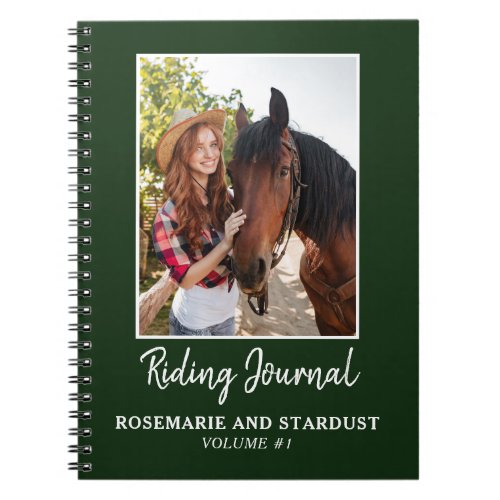 Horse Riding Journal Personalized Photo Green