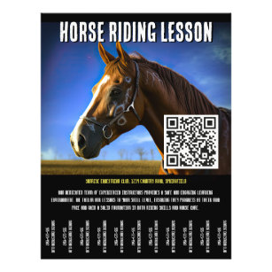 Horse Riding Lesson Flyer with QR Code v.2