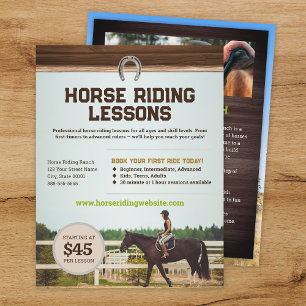 Horse Riding Lessons Flyer Template