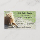 Horse Riding Lessons Gift Certificate Template (Back)
