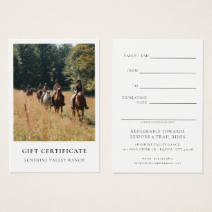 Horse Riding Lessons Gift Certificate Template