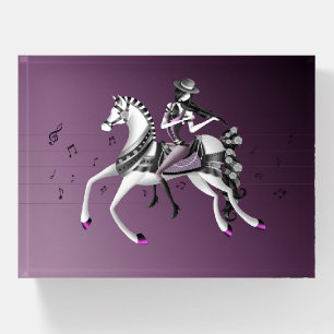 Horse Riding Mime Violinist Paperweight