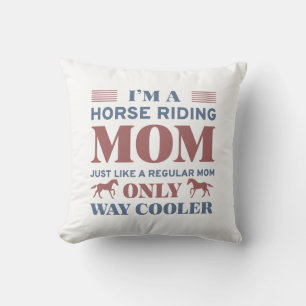 Horse Riding Mom Throw Pillow