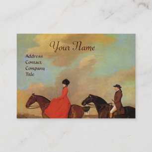 HORSE RIDING Monogram Business Card
