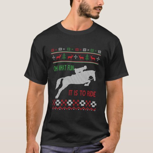 Horse Riding Oh What Fun Christmas Sweater Long Sl