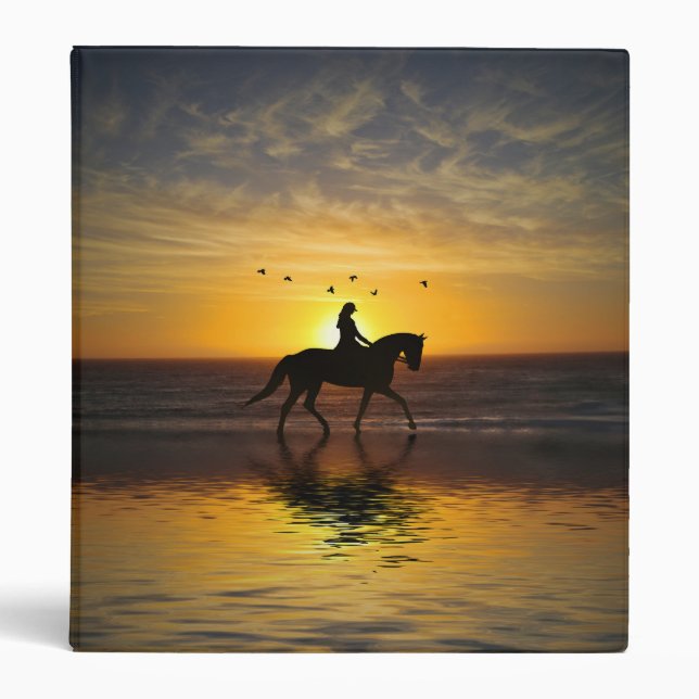 Horse Riding on the Beach  3 Ring Binder (Front)