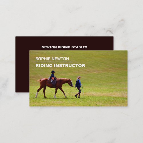 Horse Riding Portrait Riding Instructor Academy Business Card