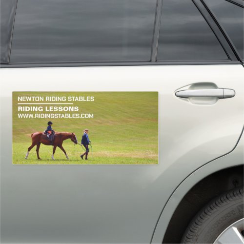 Horse Riding Portrait Riding Instructor Academy Car Magnet