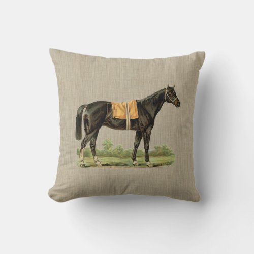 Horse Riding Racing Derby Equestrian Equine Animal Throw Pillow