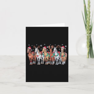 Horse Riding Santa Hat Christmas Lights Animal Lov Card