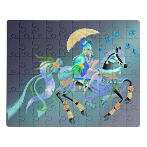 Horse Riding Showgirl Green Puzzle