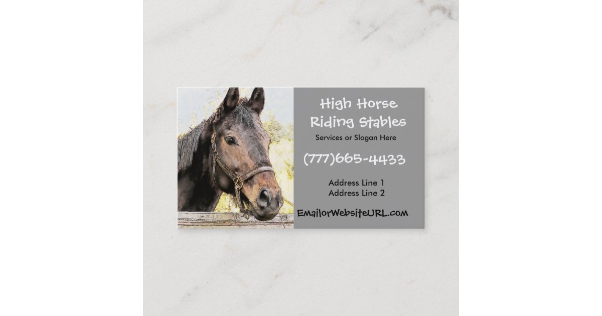 Horse Riding Stables Business Card