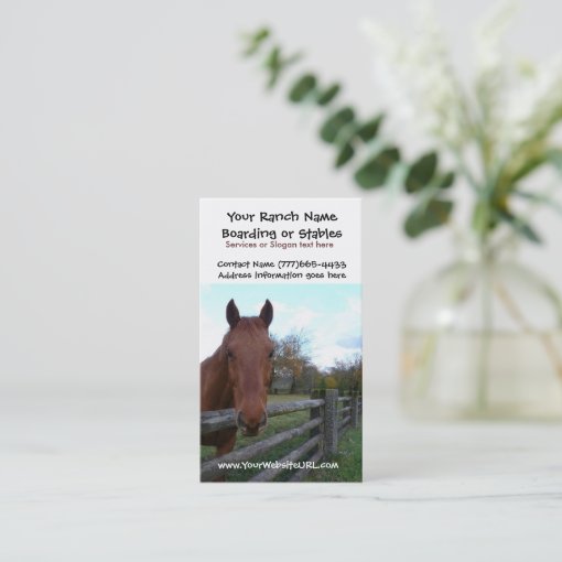 Horse Riding Stables or Boarding Services Business Card Zazzle