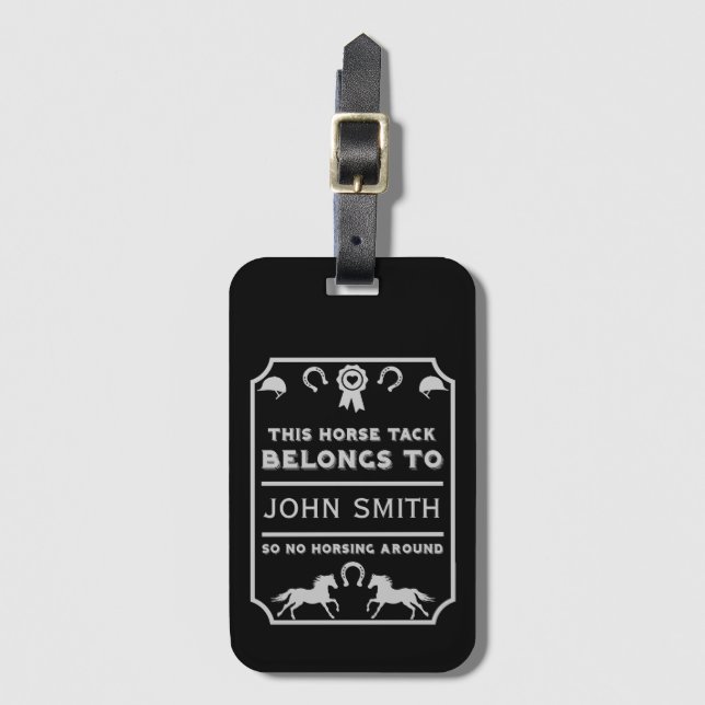 Horse Riding Tack Owner Luggage Tag (Front Vertical)