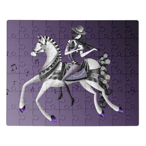 Horse Riding Violinist Purple Puzzle