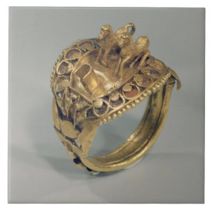 Horse ring (gold and cornelian) tile