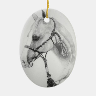 horse, rodeo ceramic ornament