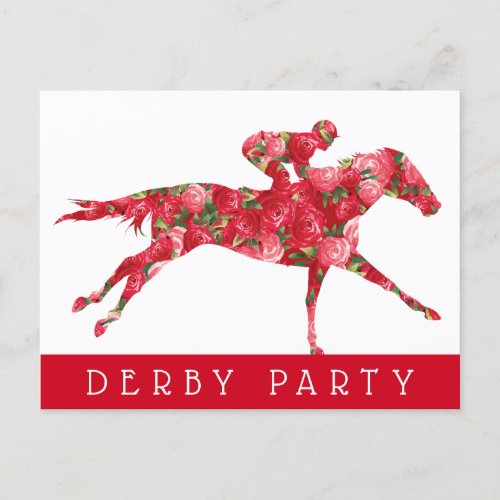Horse Roses Derby Race Party Postcard