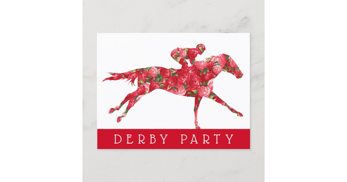 Horse Roses Derby Race Party Postcard | Zazzle