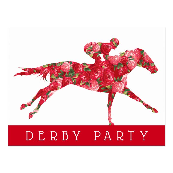 Horse Roses Derby Race Party Postcard | Zazzle.com