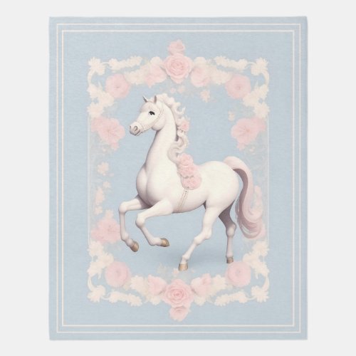 Horse Rug for Bedroom _ Blue  Pink Horse Carpet