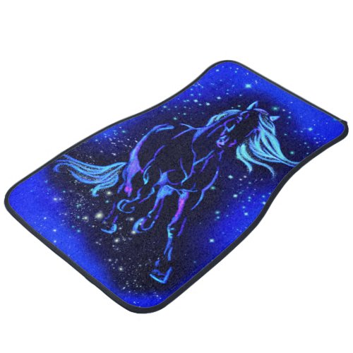 Horse Running At Blue Sky Night Car Floor Mat 