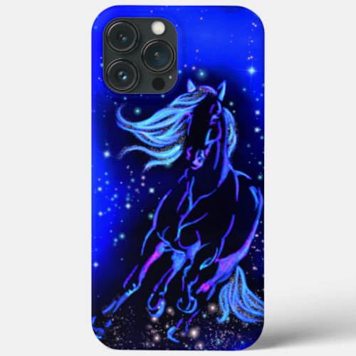 Horse Running Blue iPhonr Case Starry Night