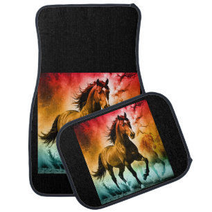 Horse running car floor mat