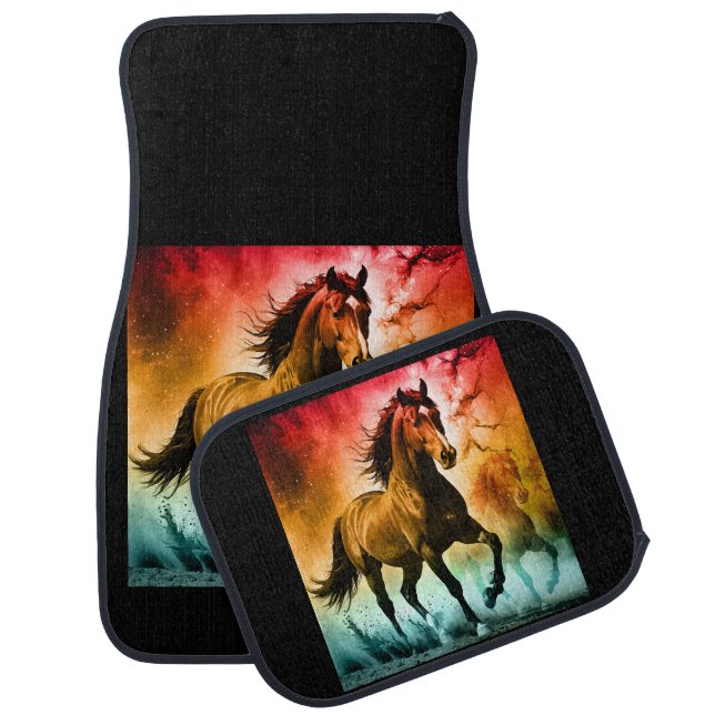 Horse running  car floor mat (Set)