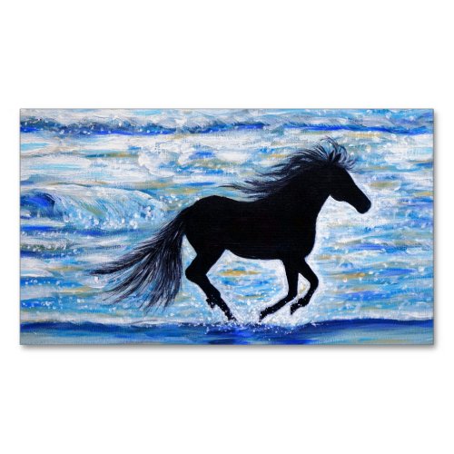 Horse Running Free by the Sea Business Card