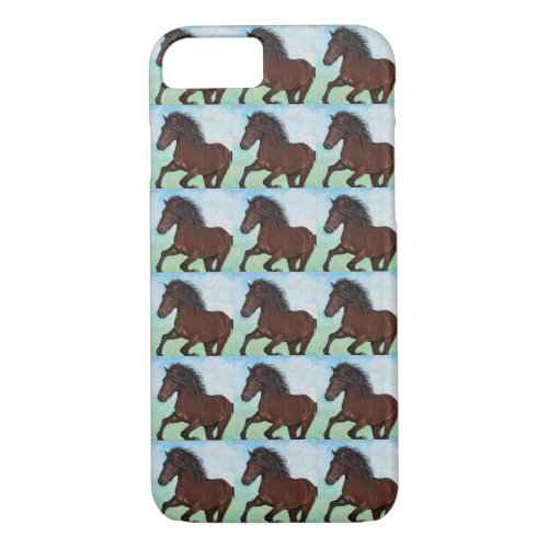 Horse Running Free Painting iPhone 87 Case