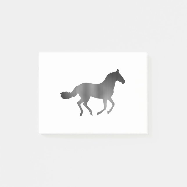 Horse - Running - Grey Post-it Notes (Front)