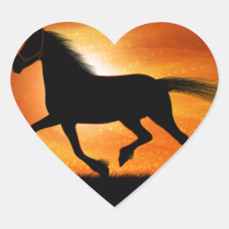 Horse Running Heart Sticker