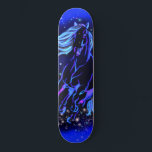 Horse Running In Moonlight Starry Night Skateboard<br><div class="desc">Neon Blue Horse Running At Moonlight Starry Night Magic Animal Drawing - Choose / Add Your Unique Text / Color - Make Your Special Gift - Resize and move or remove and add elements / image with customization tool ! - Drawing and Design by MIGNED. You can also transfer my...</div>