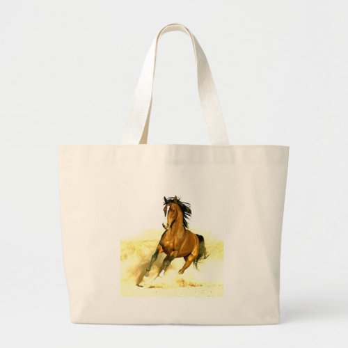 Horse Running Large Tote Bag