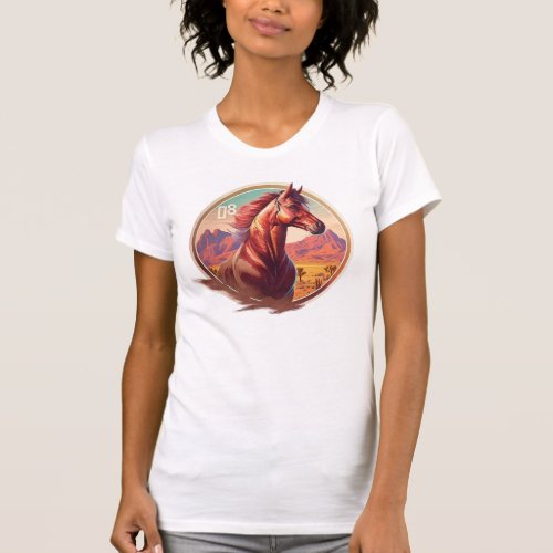 Horse running on the desert T_Shirt