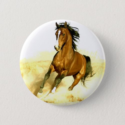 Horse Running Pinback Button