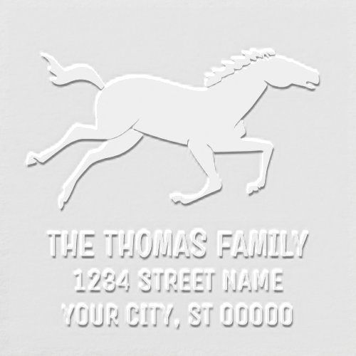 Horse Running Silhouette 2 Return Address Embosser