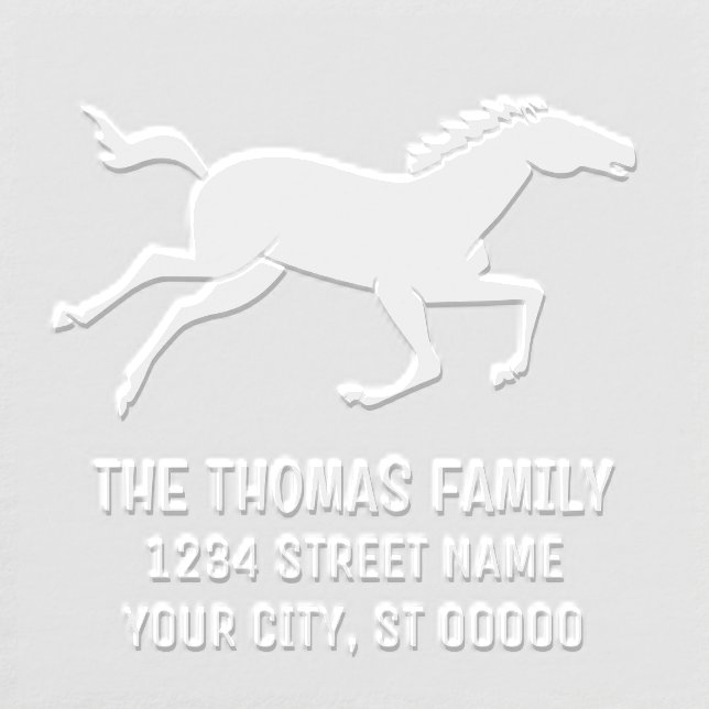 Horse Running Silhouette #2 Return Address Embosser (Design)