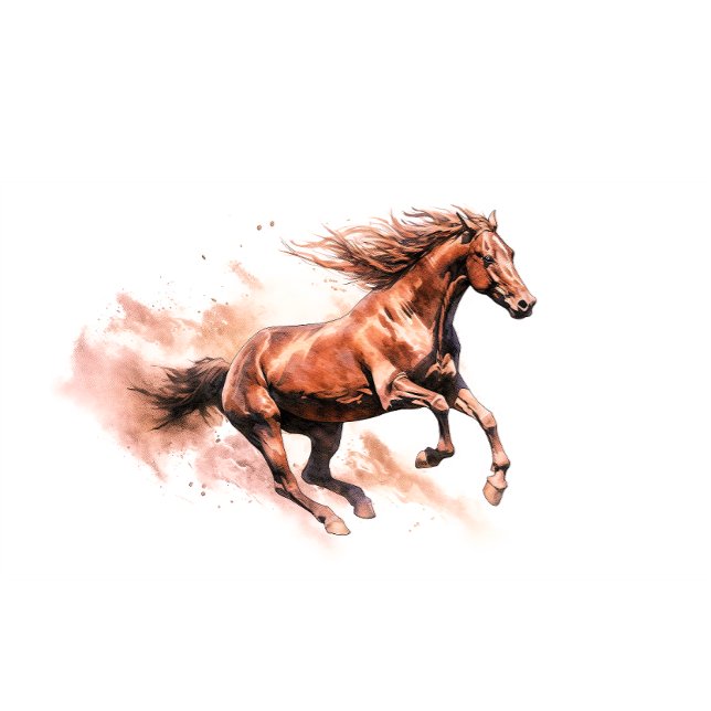 Horse Running Watercolor T-Shirt (Creator Uploaded)