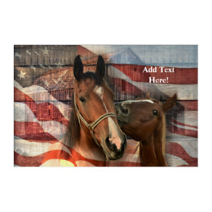 Horse Rustic Barn American Flag Acrylic Print